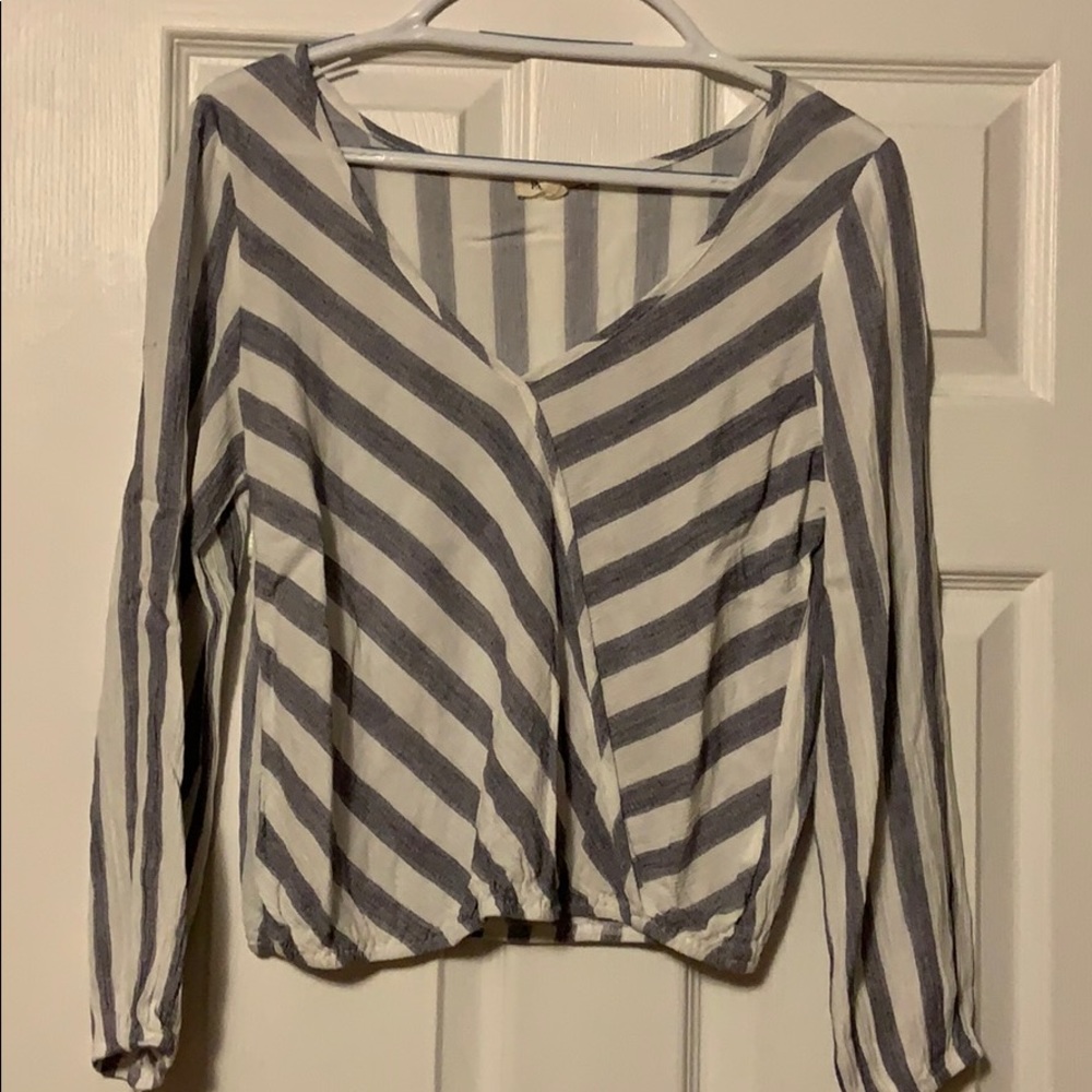 Blue and white striped shirt